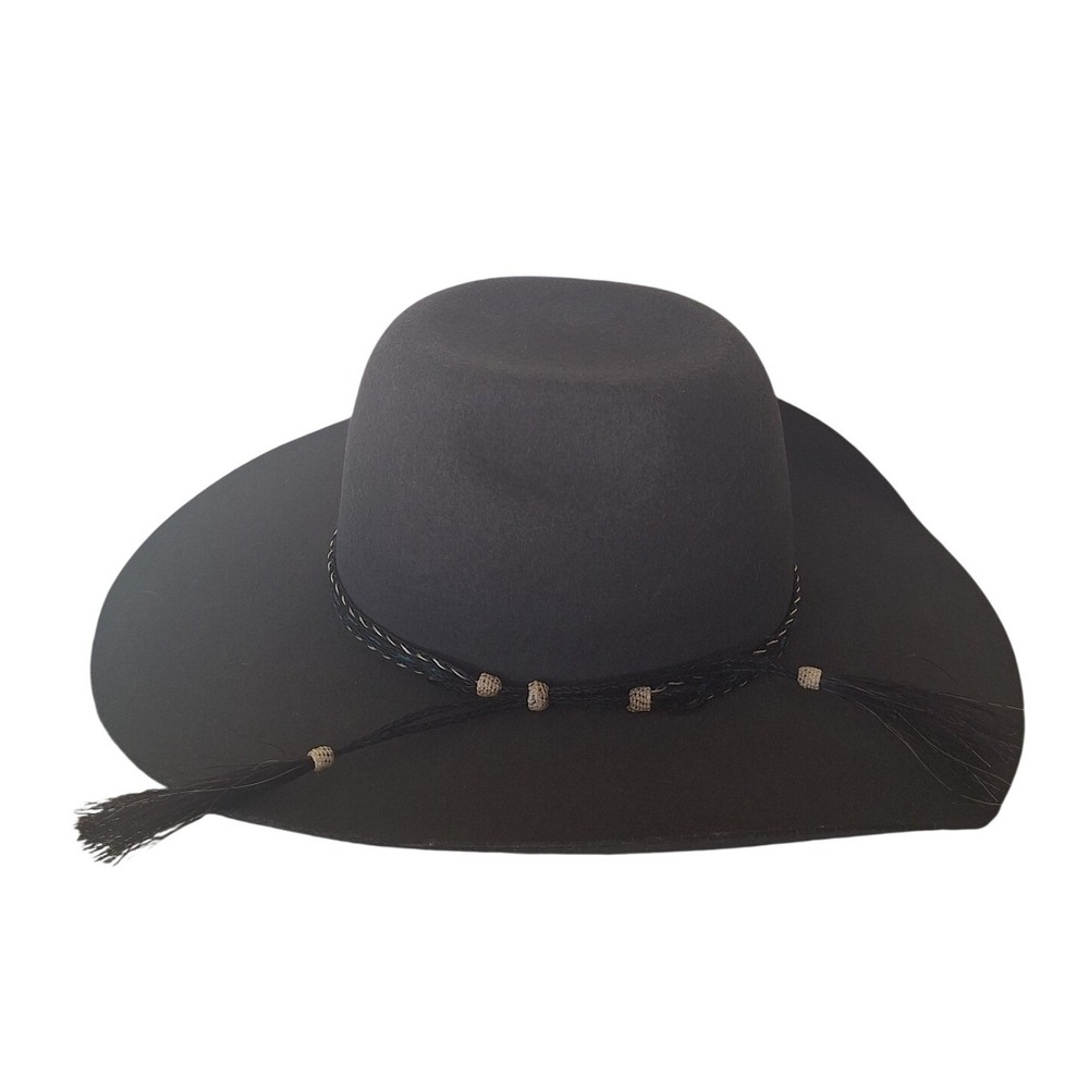 Resistol Tuff Hedeman 4X Cowboy Hat Grey Size 7-? Western Bull Riding Felt - Picture 2 of 8
